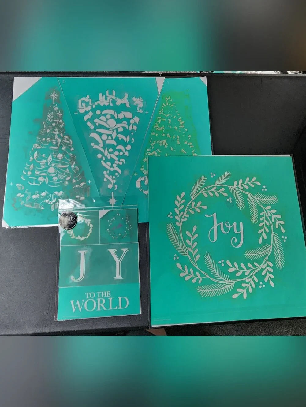Lot Of 3 Chalk Couture Christmas Transfers, Used